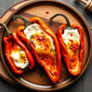 baked-sweet-peppers-with-goat-cheese-and-balsamic-vinegar