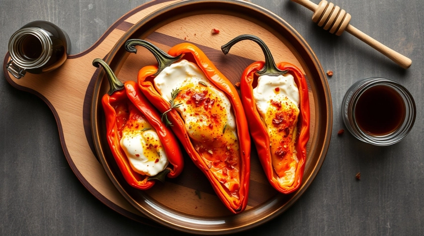 Baked Sweet Peppers With Goat Cheese and Balsamic Vinegar 1 baked-sweet-peppers-with-goat-cheese-and-balsamic-vinegar