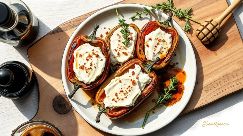 Baked Sweet Peppers With Goat Cheese and Balsamic Vinegar 2 baked-sweet-peppers-with-goat-cheese-and-balsamic-vinegar